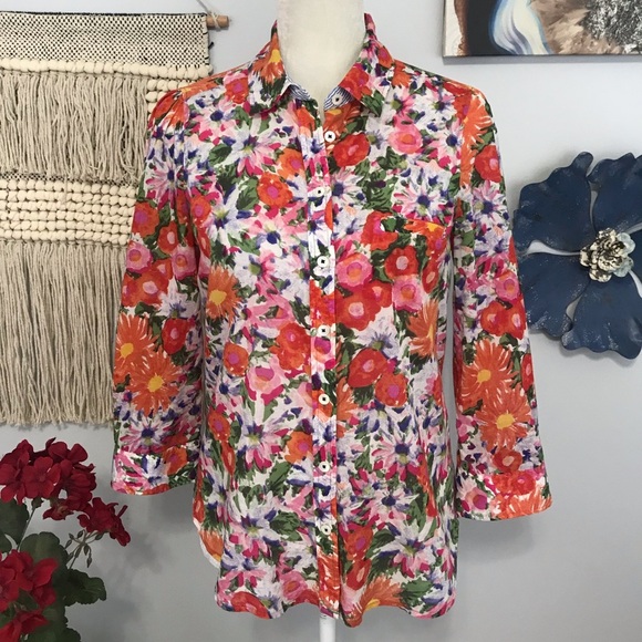 Anthropologie Floral Button Down - Picture 2 of 8